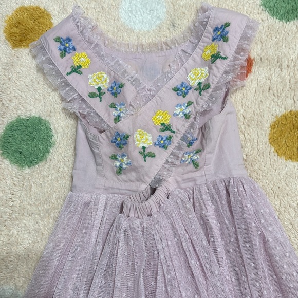 Mini Boden Embroidered Cross-Back Special Occasion Dress 3-4y - Picture 3 of 3